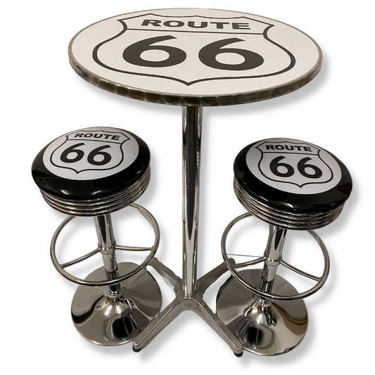 Route 66 Bar Table & 2 Stool Package Retro Design Retro Bar Stools 