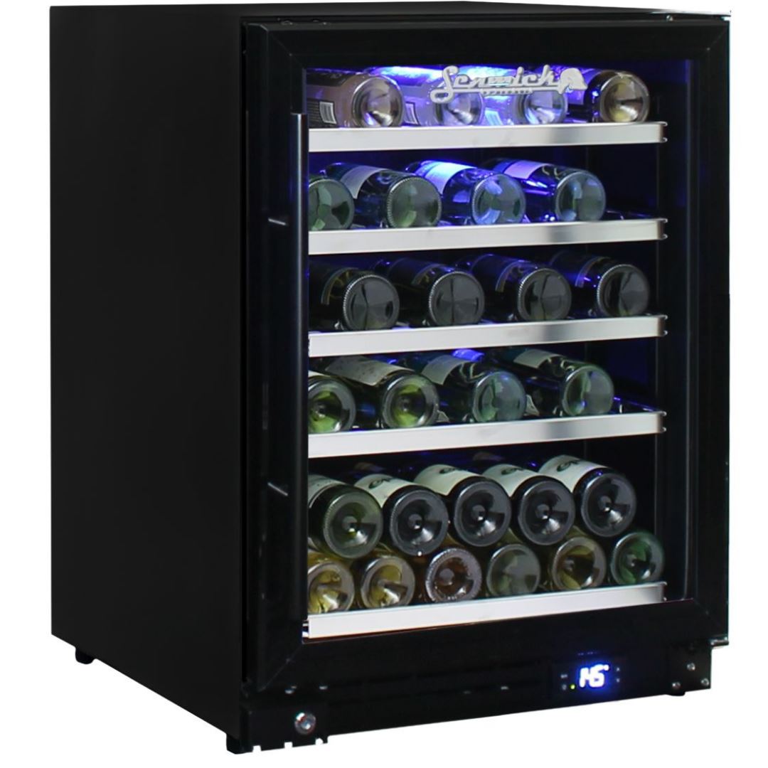 Mataranka Triple Glazed Wine Fridge Refrigerators Right Change to Black Door Frame & Grill 