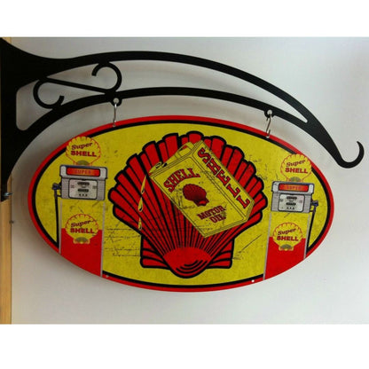 Shell Classic Oval Design Hanging Sign Metal Signs 