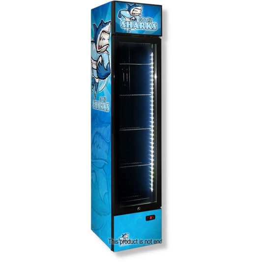 Slim Jim Sharks NRL 130LT Upright Bar Fridge Refrigerators 