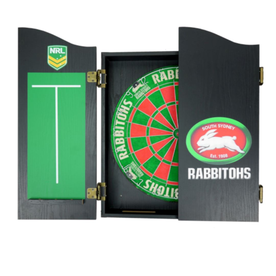 South Sydney Rabbitohs Dartboard and cabinet Set 