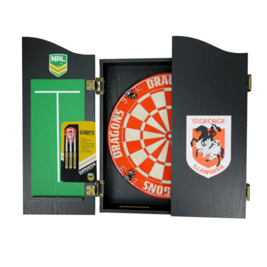 St George Dragons NRL Dartboard and Cabinet Set 