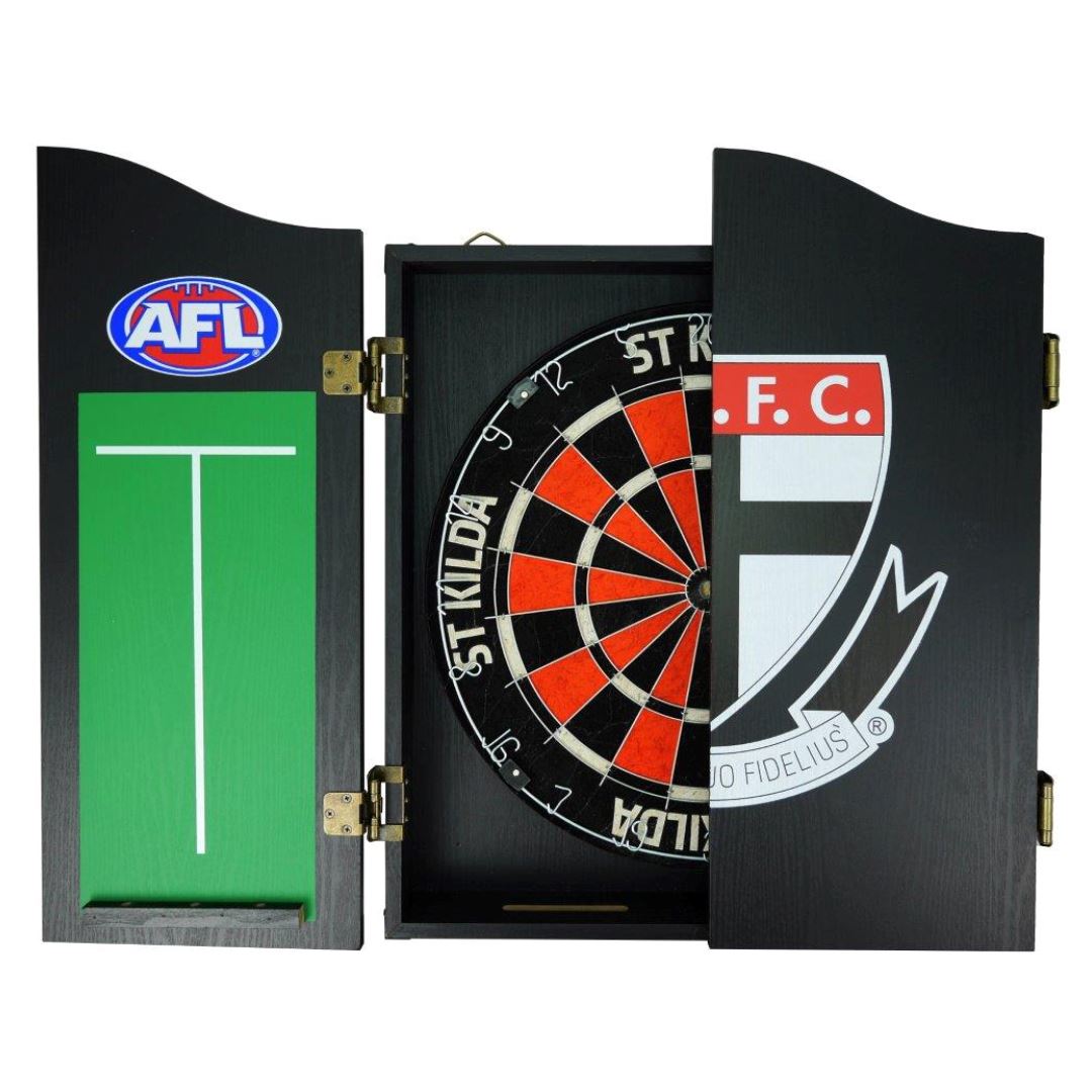 St Kilda Saints AFL Dartboard and Cabinet Set Dartboard Set 