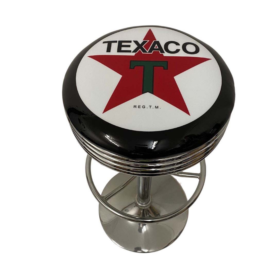 Texaco Retro Silver Chrome Premium Bar Stool Retro Bar Stools 