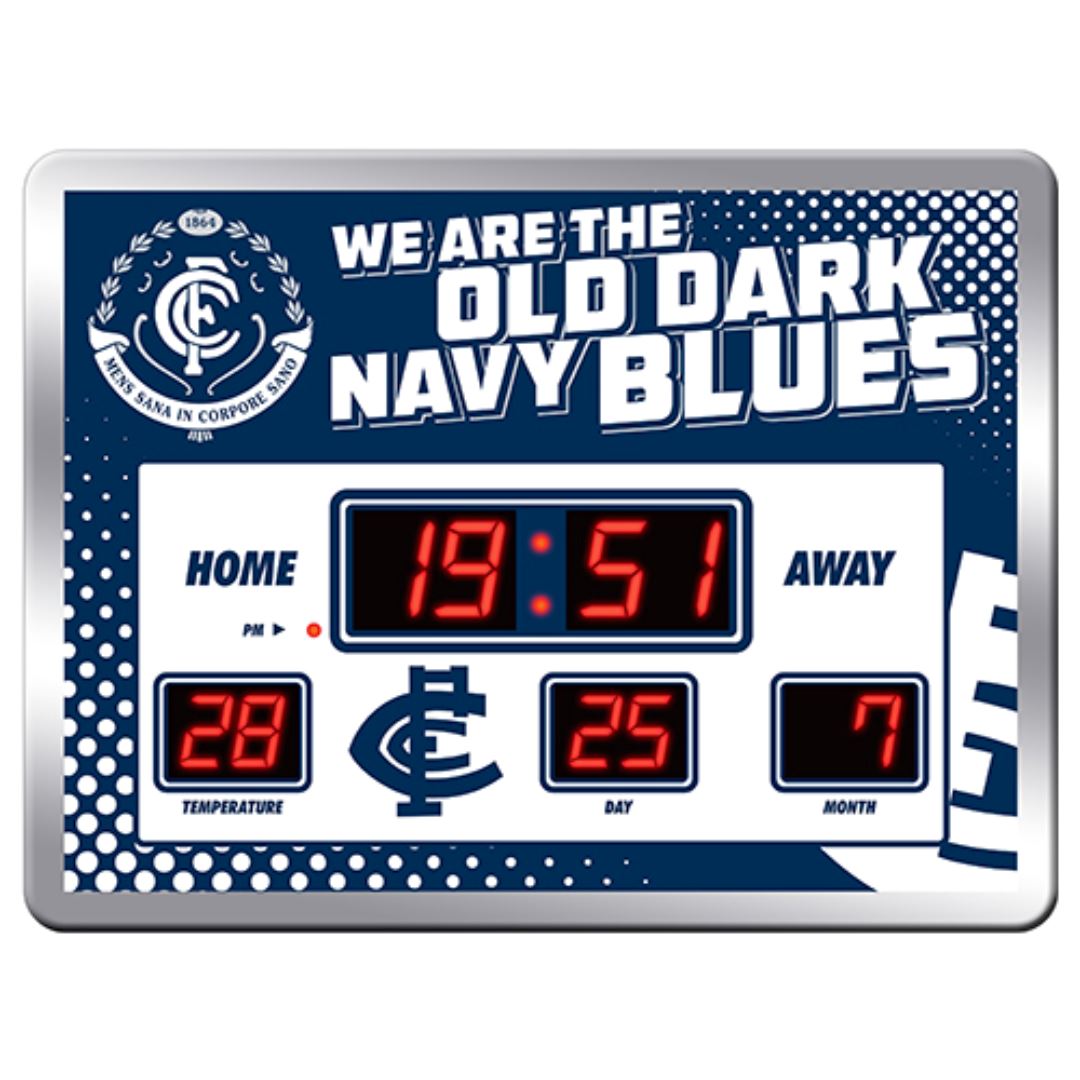AFL Scoreboard LED Clock clock Carlton Blues 
