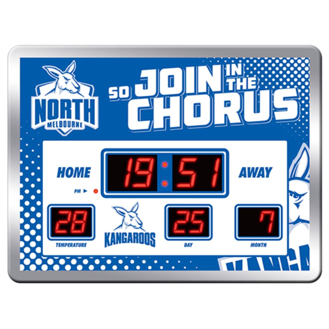 AFL Scoreboard LED Clock clock North Melbourne Kangaroos 
