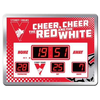 AFL Scoreboard LED Clock clock Sydney Swans 