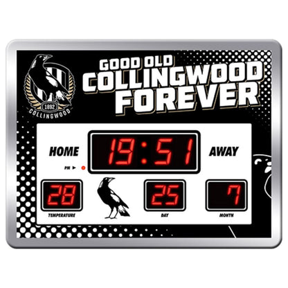 AFL Scoreboard LED Clock clock Collingwood Magpies 