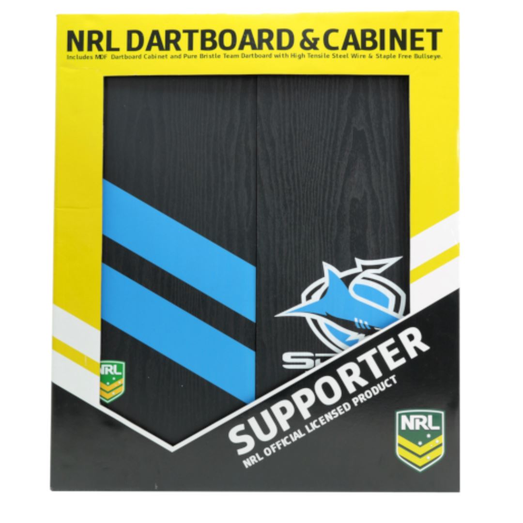 Cronulla Sharks Dartboard and Cabinet Set 
