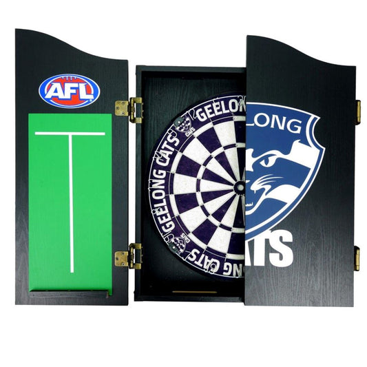 Geelong Cats AFL Dartboard and Cabinet Set Dartboard Set 