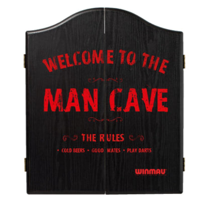 Man Cave In Red Dart Board and Cabinet Set Dartboard Set 