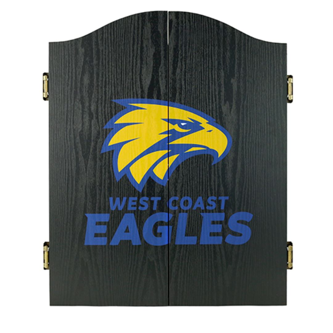 West Coast Eagles AFL Dartboard and Cabinet Set Dartboard Set 