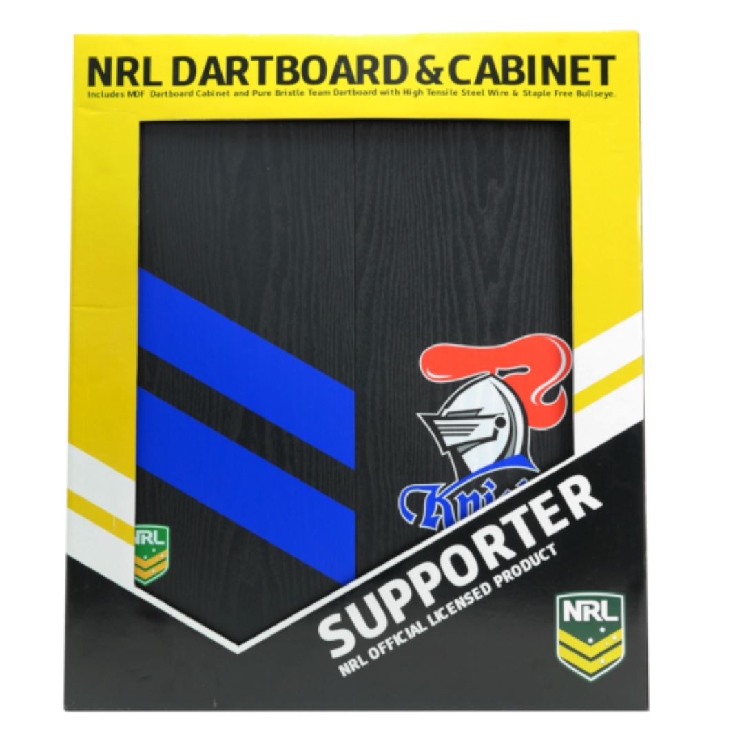 Newcastle Knights NRL Dartboard and Cabinet Set 