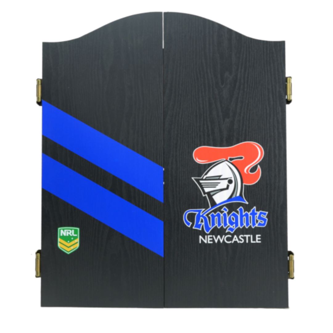 Newcastle Knights NRL Dartboard and Cabinet Set 