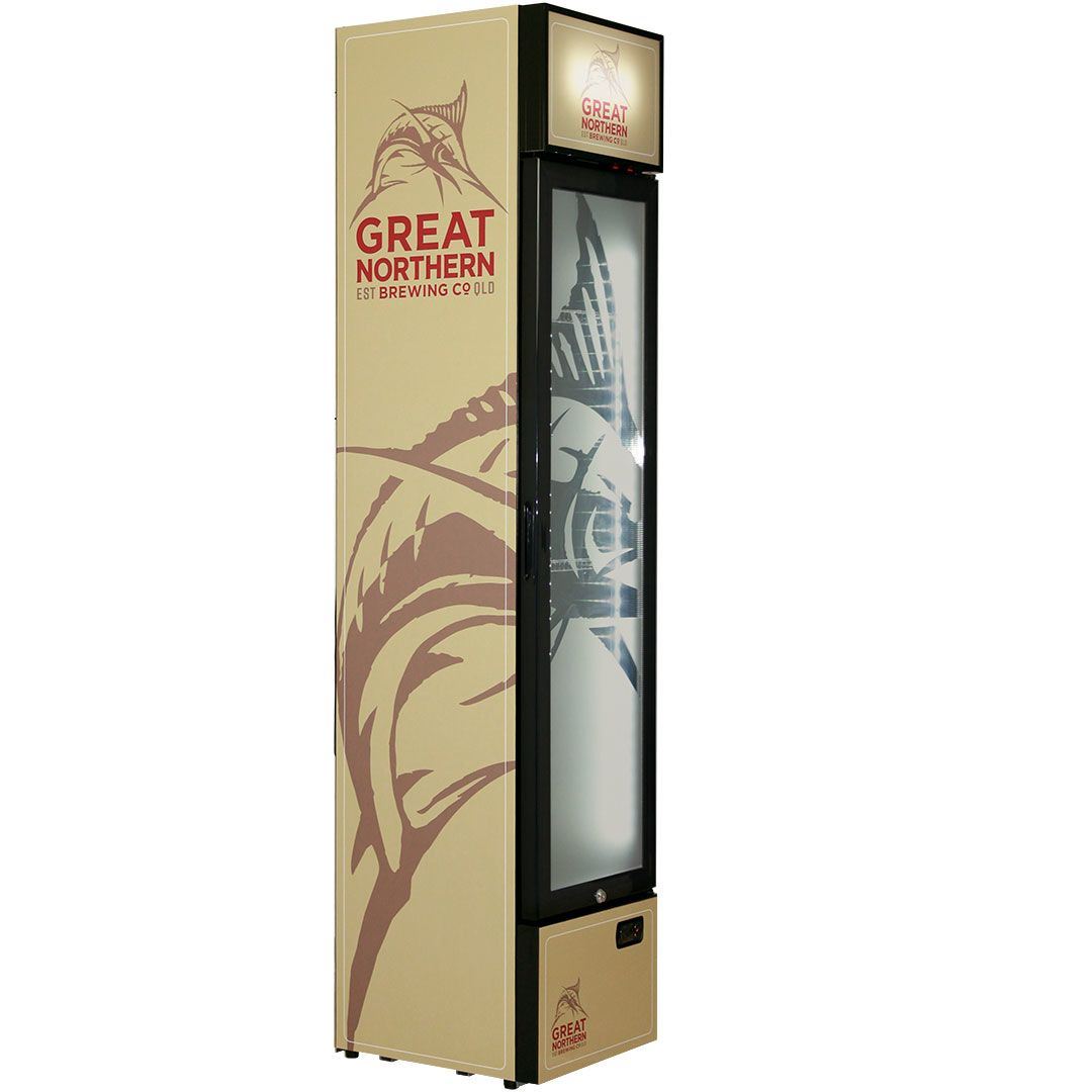 Slim Jim Senior Branded Great Northern Gold 130LT Upright Bar Fridge Refrigerators 
