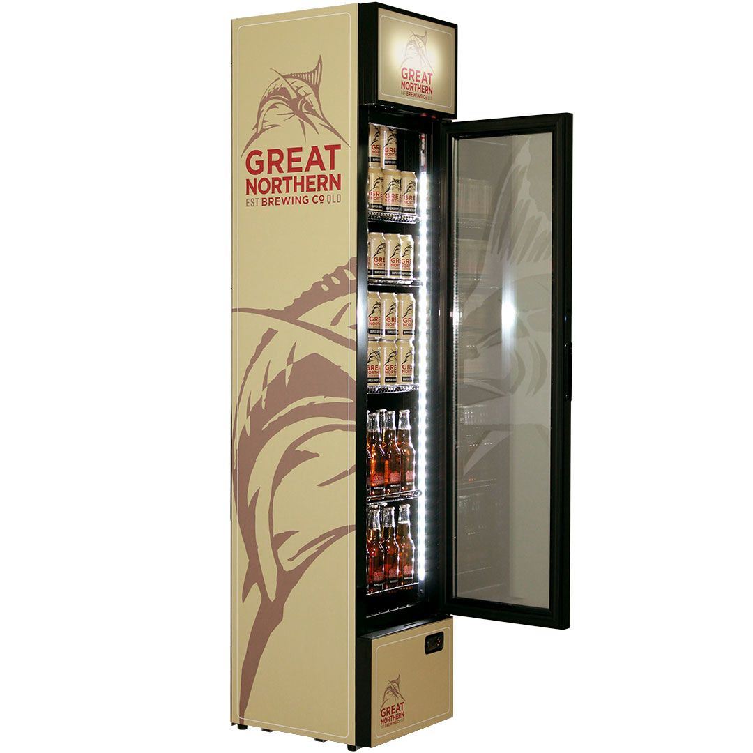Slim Jim Senior Branded Great Northern Gold 130LT Upright Bar Fridge Refrigerators 