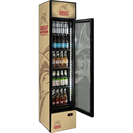 Slim Jim Senior Branded Great Northern Gold 130LT Upright Bar Fridge Refrigerators 