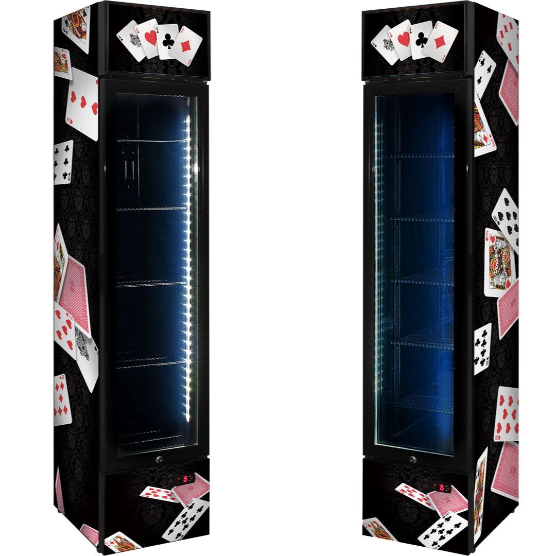 Slim Jim Senior Branded Playing Card 130LT Upright Bar Fridge Refrigerators 