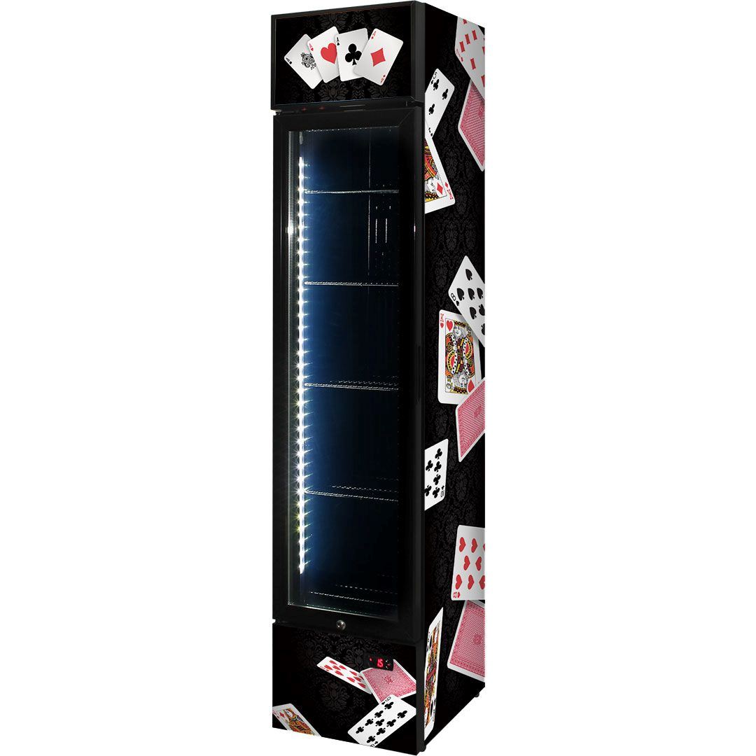 Slim Jim Senior Branded Playing Card 130LT Upright Bar Fridge Refrigerators 