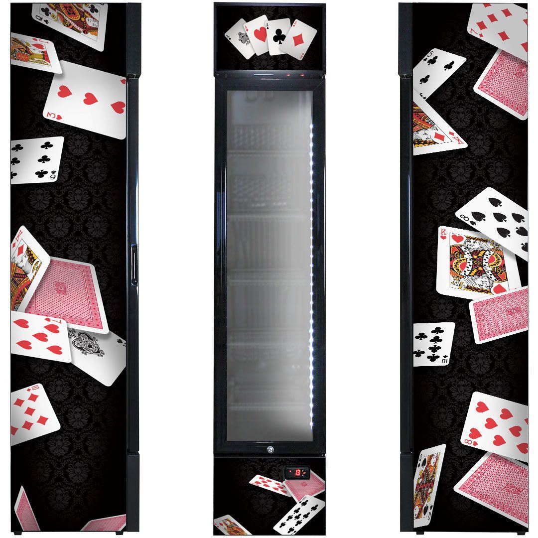 Slim Jim Senior Branded Playing Card 130LT Upright Bar Fridge Refrigerators 