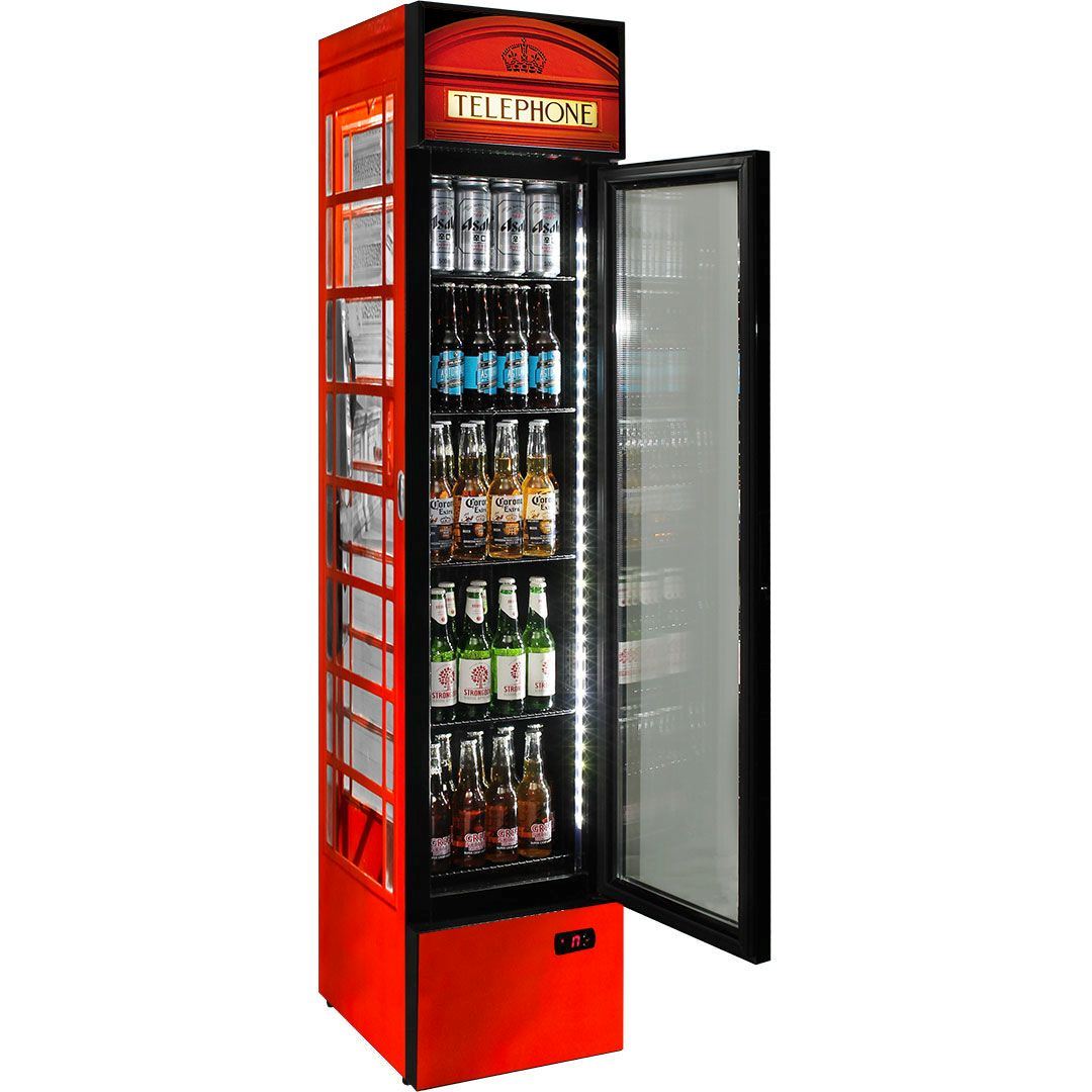 Slim Jim Senior Branded Telephone Box 130LT Upright Bar Fridge Refrigerators 