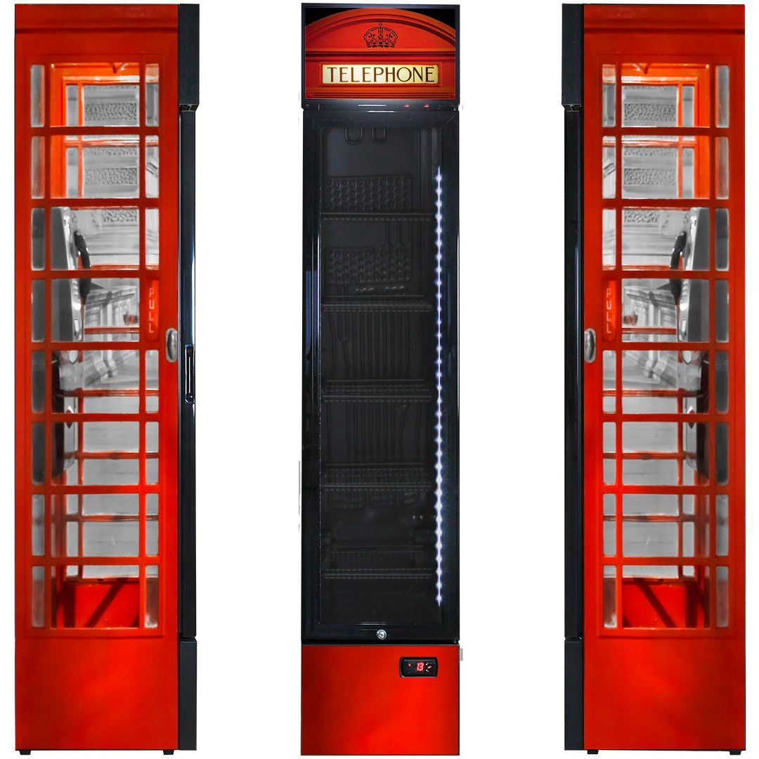 Slim Jim Senior Branded Telephone Box 130LT Upright Bar Fridge Refrigerators 