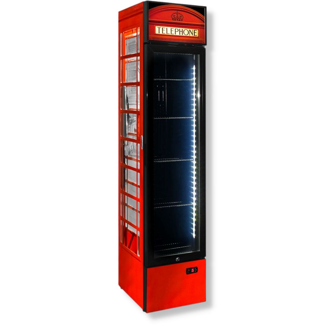 Slim Jim Senior Branded Telephone Box 130LT Upright Bar Fridge Refrigerators 