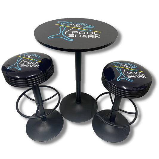 Pool Shark Black Table & Bar Stool Set Retro Bar Stools 