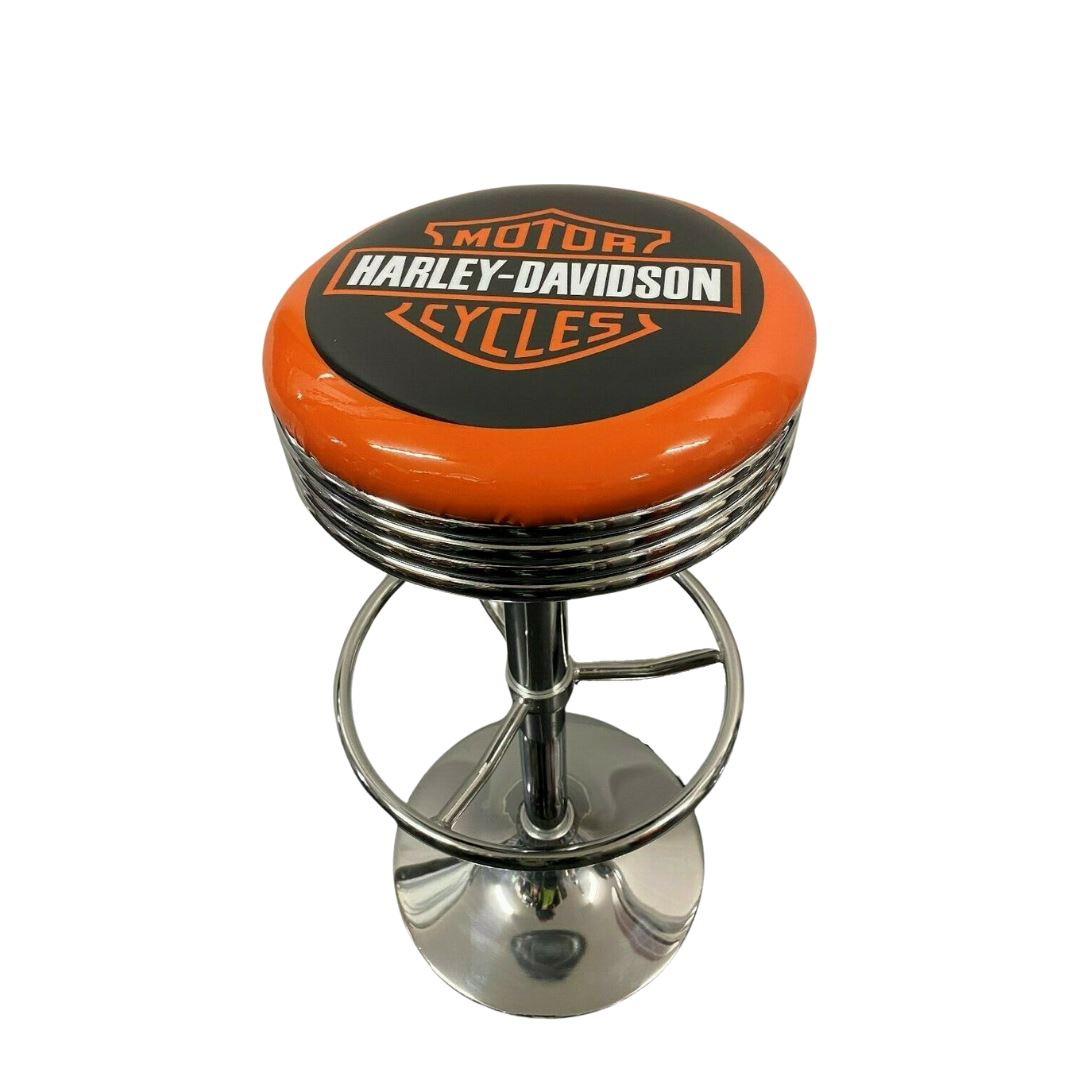 Harley Davidson Shield Table & 2 Stool Package Retro Bar Stools 