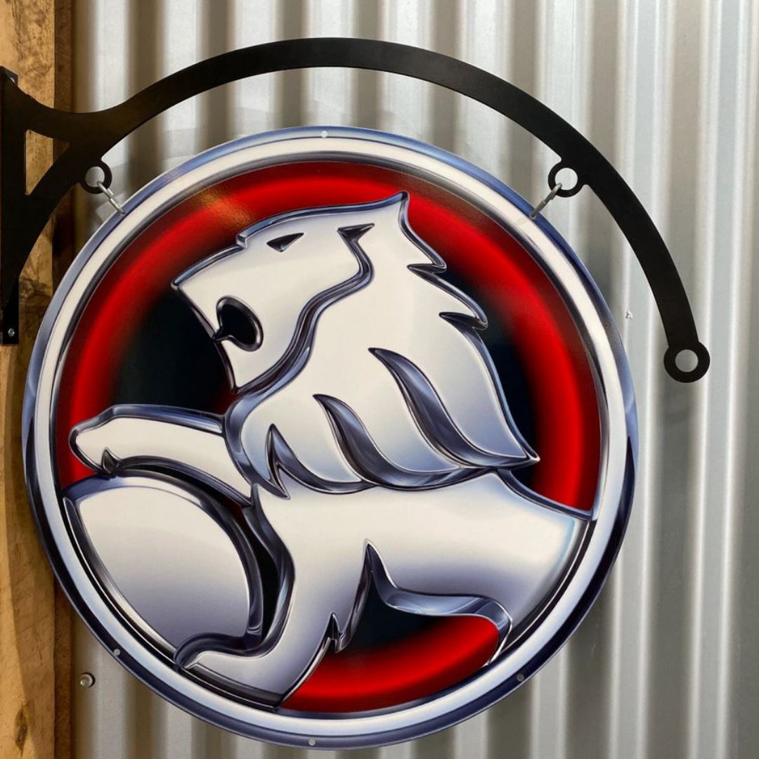 Holden Red Lion Sign Double Sided Round Metal Signs 