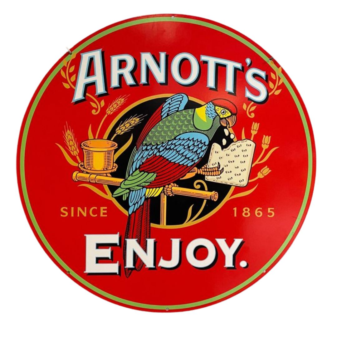 Arnotts Biscuits Sign Double Sided Round Metal Signs 