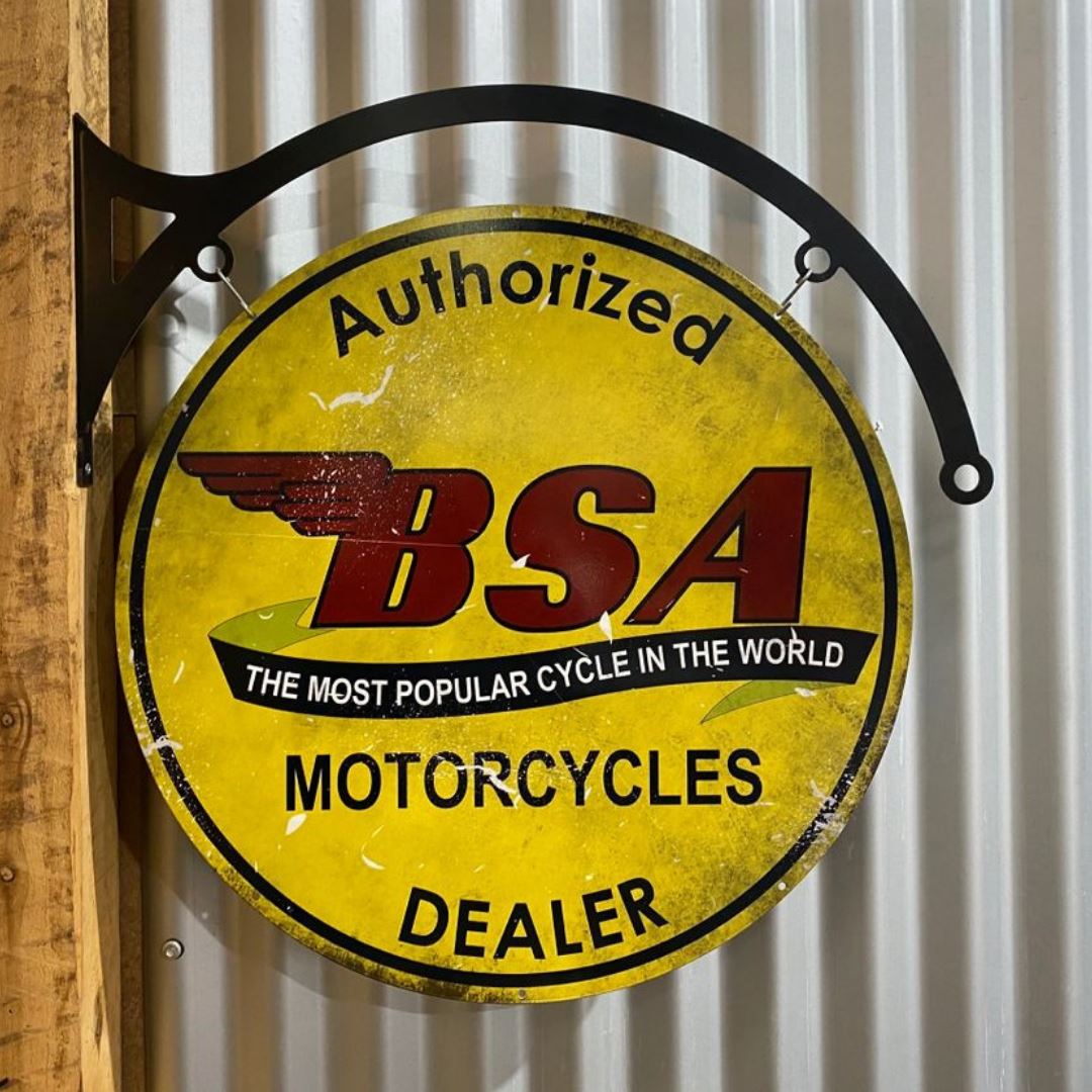 BSA Classic Sign Double Sided Round Metal Signs 