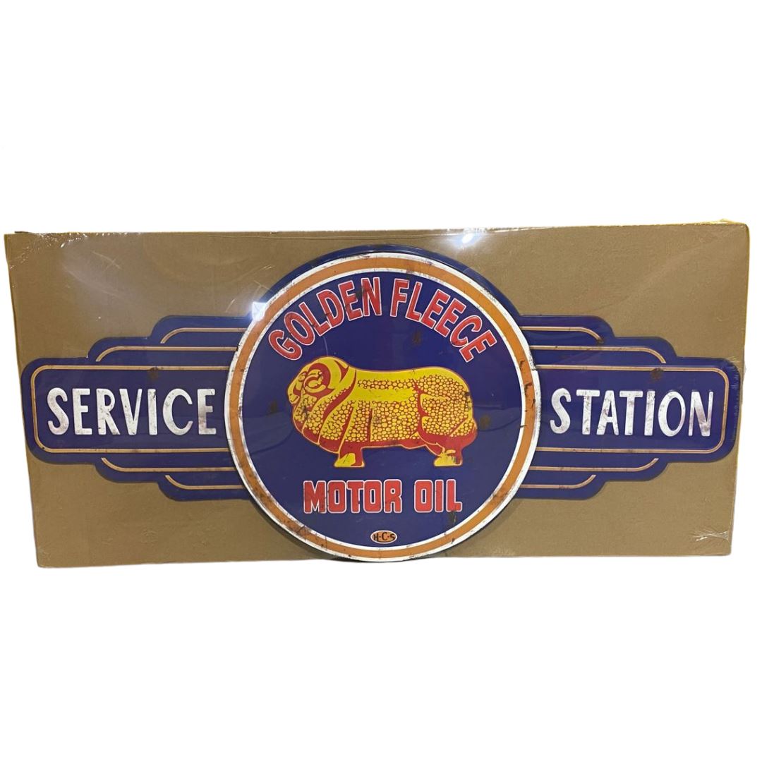 Golden Fleece Service Station Wall Sign Large Embossed Metal Metal Signs 