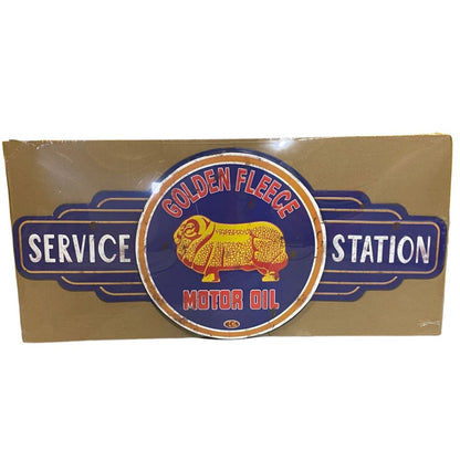 Golden Fleece Service Station Wall Sign Large Embossed Metal Metal Signs 