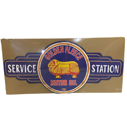 Golden Fleece Service Station Wall Sign Large Embossed Metal Metal Signs 