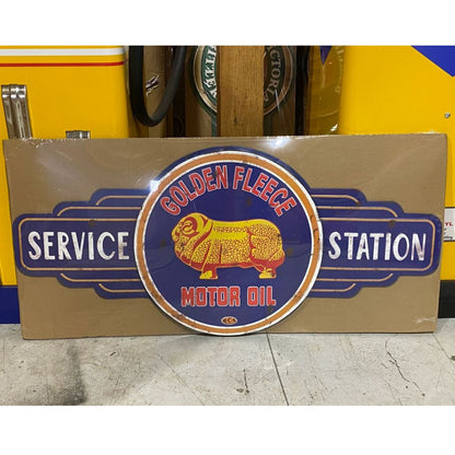 Golden Fleece Service Station Wall Sign Large Embossed Metal Metal Signs 