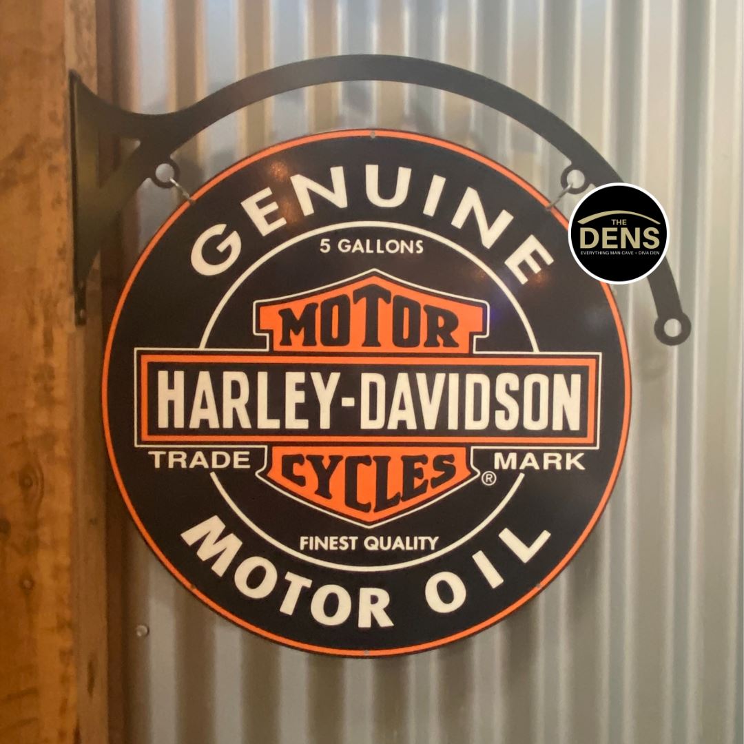 Harley Davidson Shield Sign Double Sided Round Metal Signs 