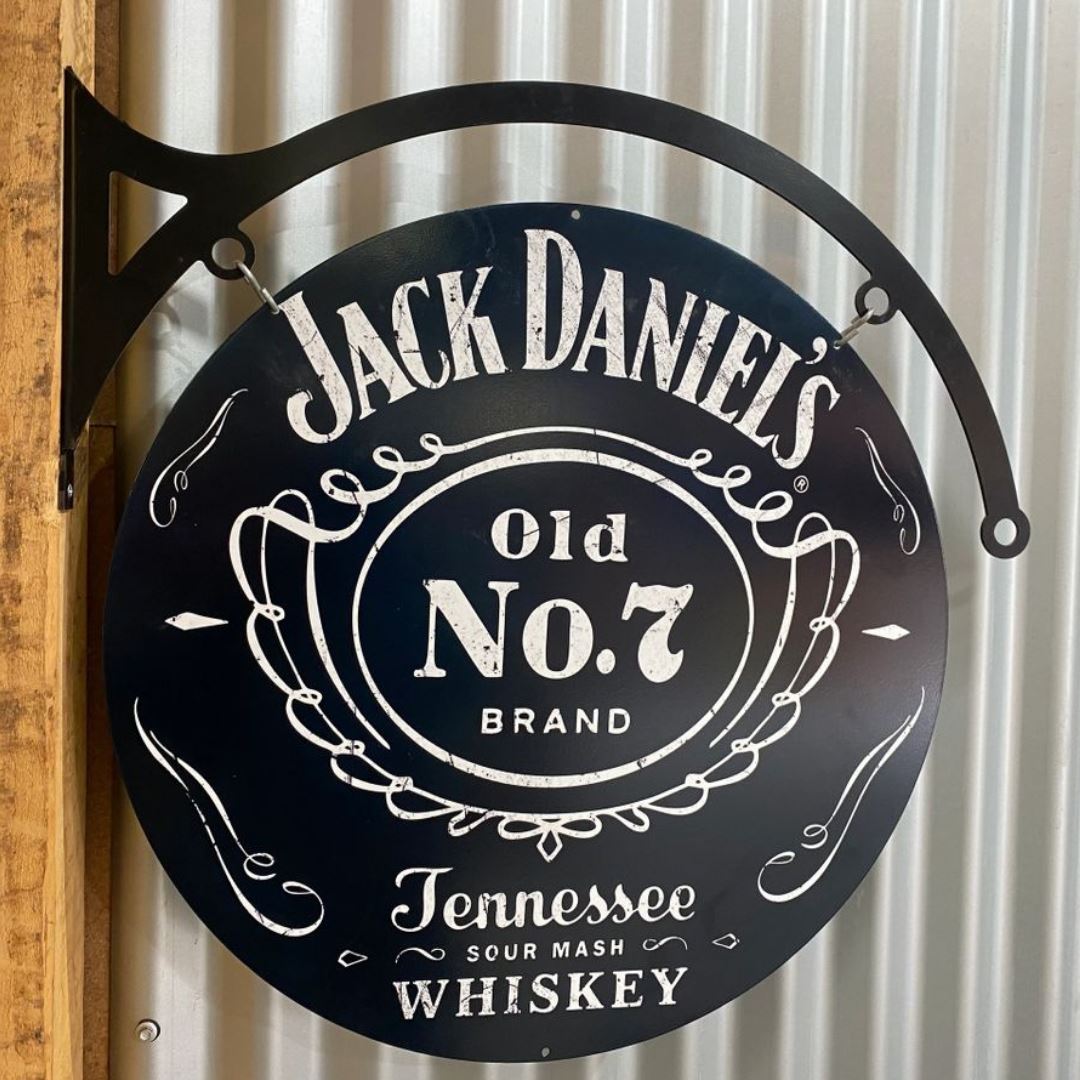 Jack Daniels Sign Round Double Sided | The Dens