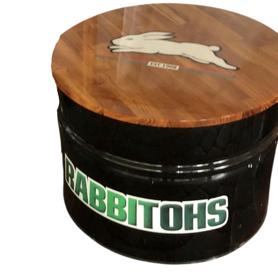Rabbitohs Drum Coffee Table & Chair Set Furniture 