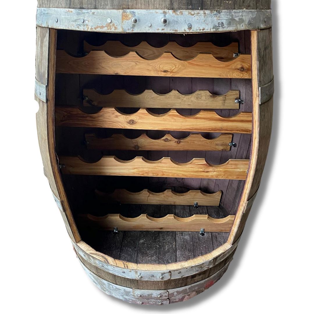 Full Barrel Wine Storage Unit With Door Wine Barrel Storage 