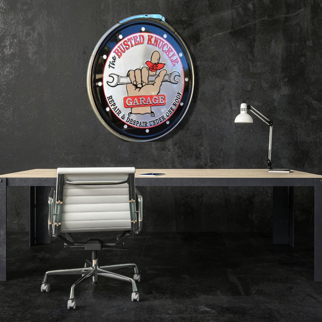 Hand Made Custom Busted Knuckle Garage Drum Lid Furniture 
