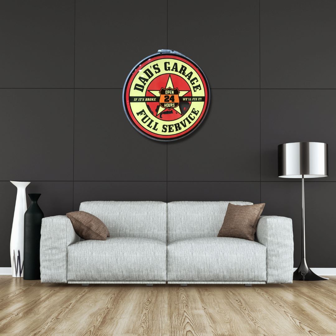 Dads Garage Drum Lid Sign sign 