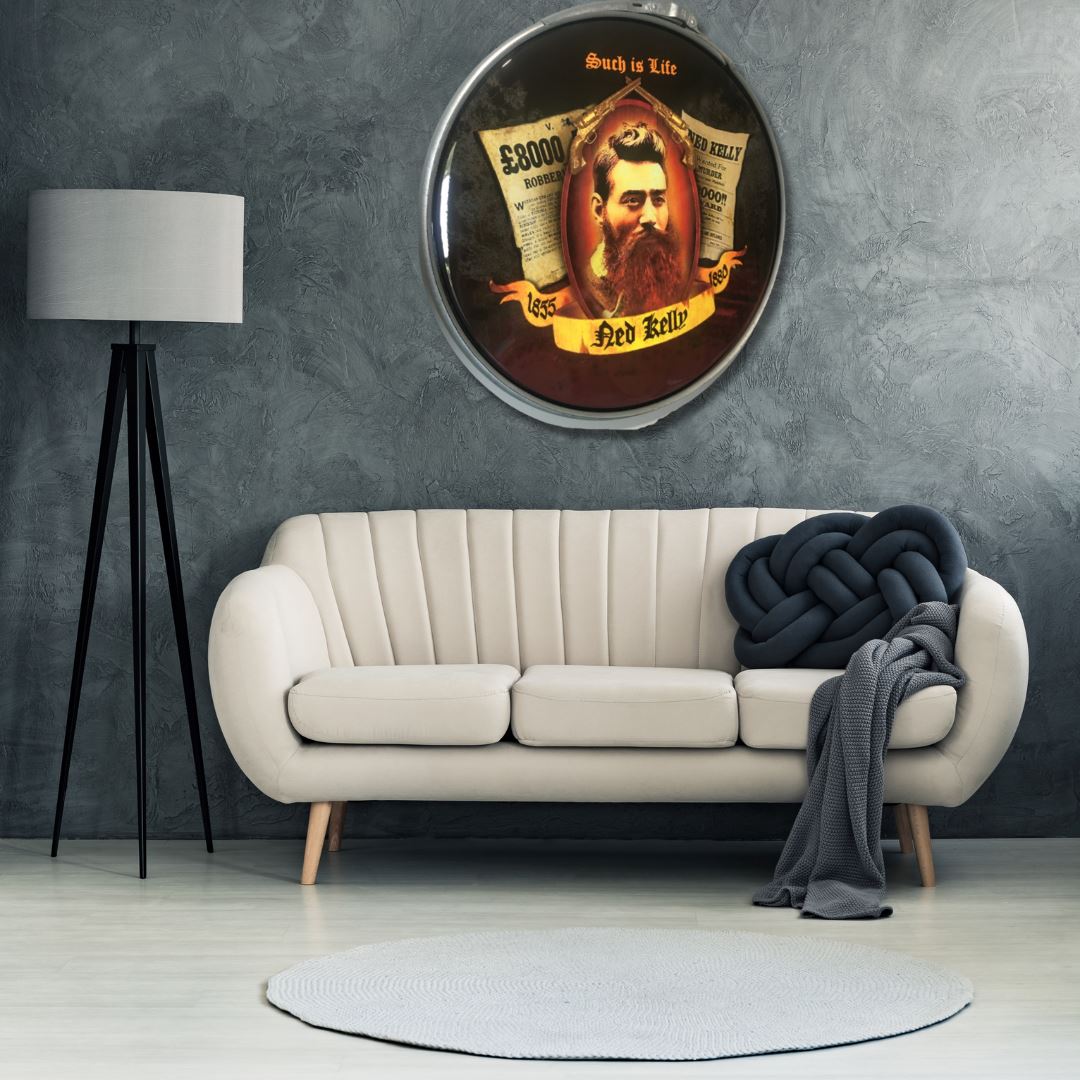 Hand Made Custom Ned Kelly Drum Lid Furniture 