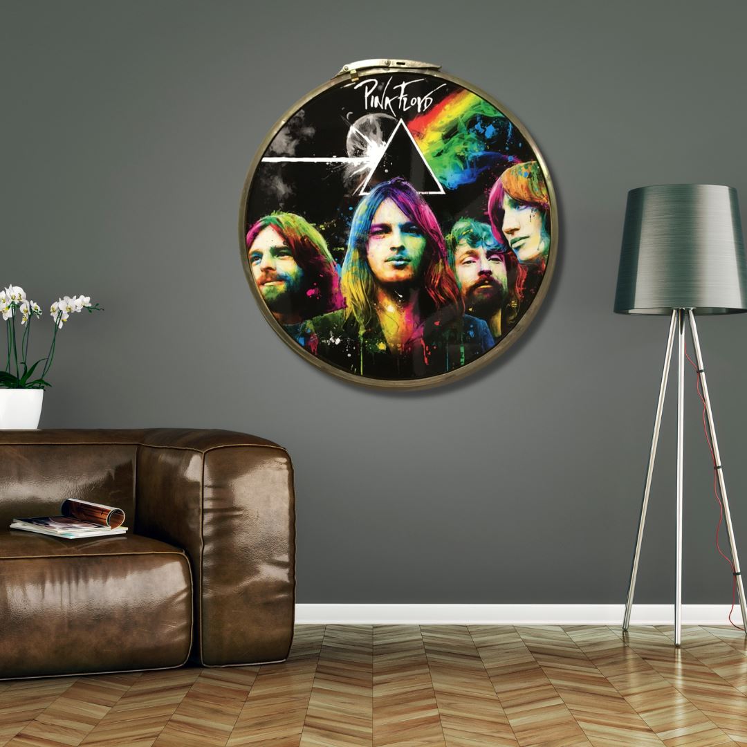 Hand Made Custom Pink Floyd Drum Lid Furniture 