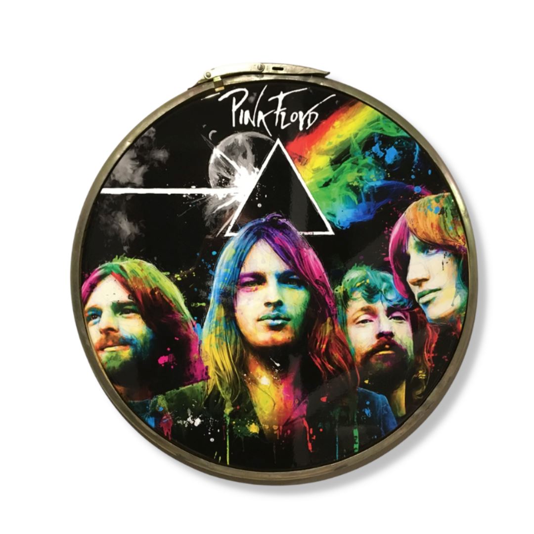 Hand Made Custom Pink Floyd Drum Lid Furniture 