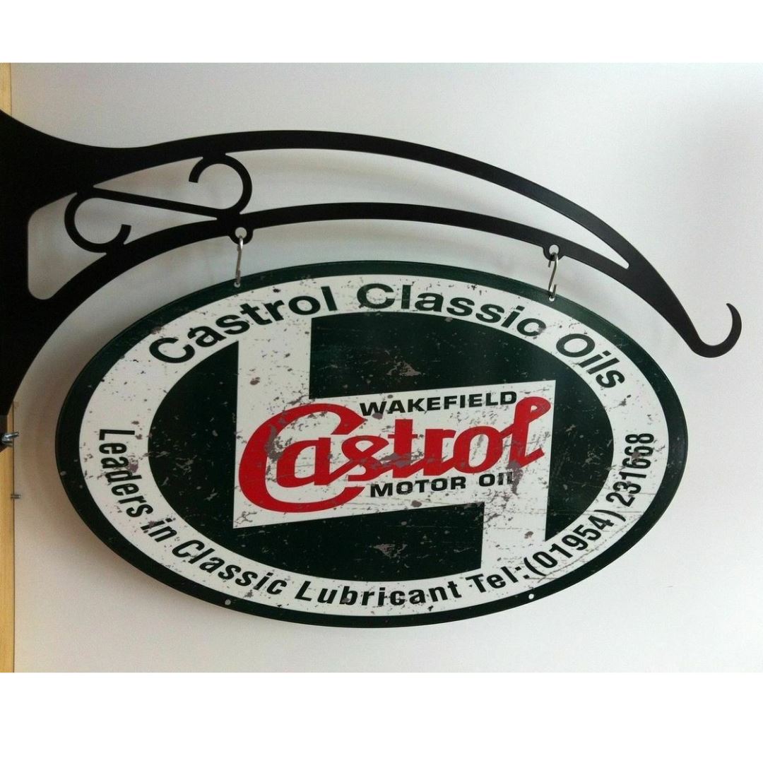Castrol Classic Oval Design Hanging Sign Metal Signs 
