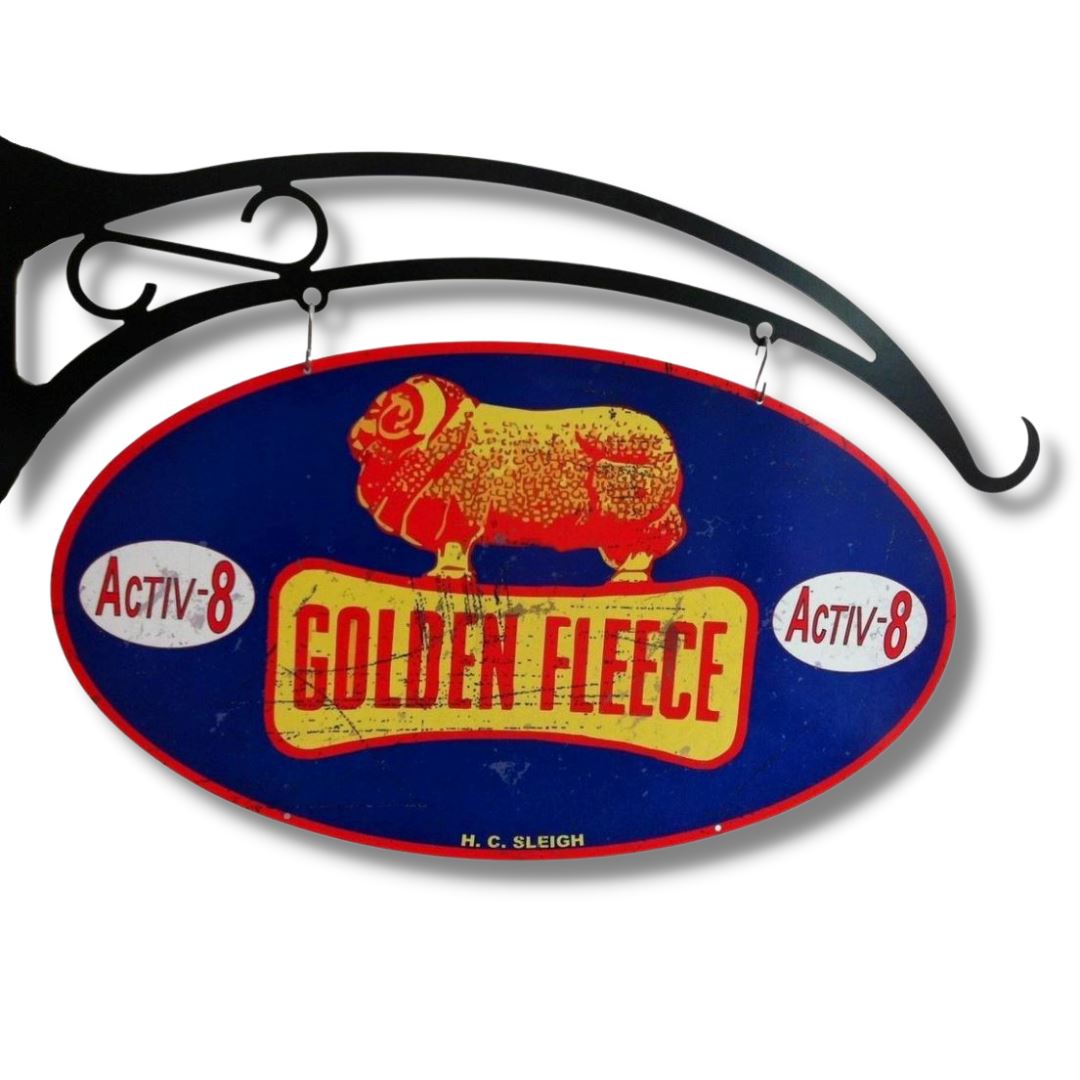Golden Fleece Oval Design Hanging Sign Metal Signs 
