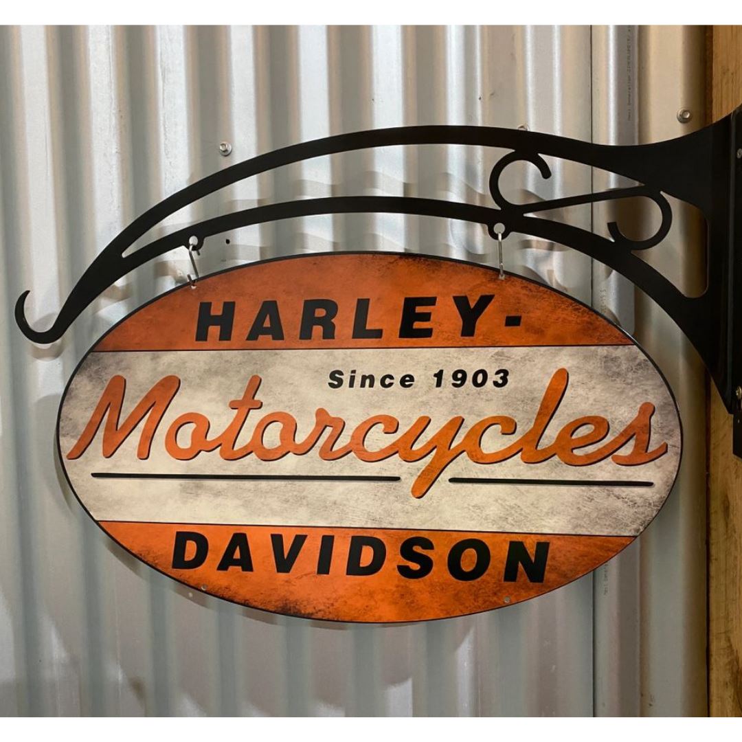 Harley Davidson Oval Design Hanging Sign Metal Signs 