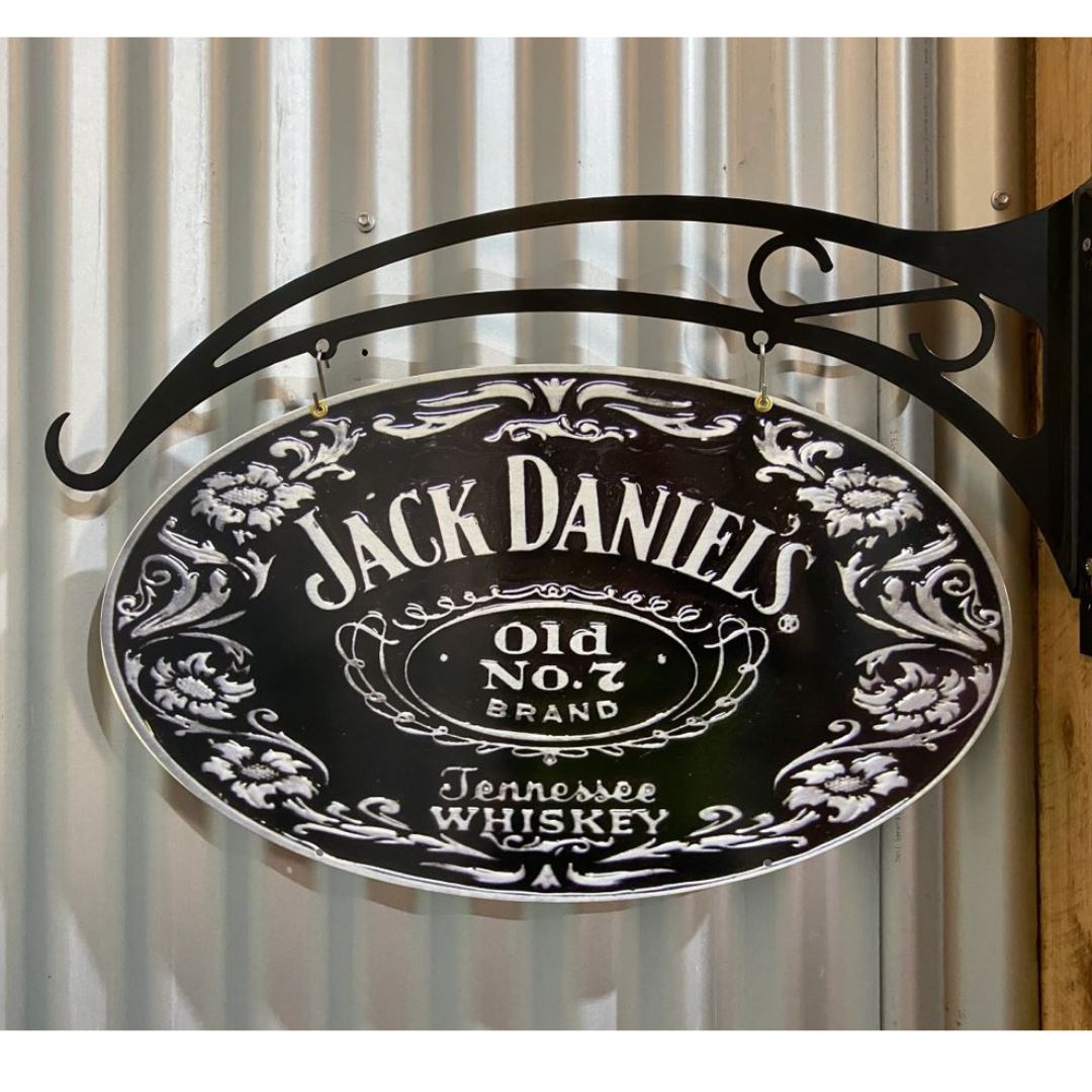 Jack Daniels JD Oval Design Hanger Sign Metal Signs 