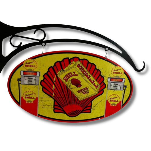 Shell Classic Oval Design Hanging Sign Metal Signs 
